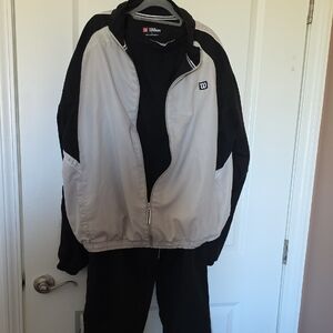 Wilson Vintage Black and Gray Men's Zip-Up Windbreaker Jacket & Pants